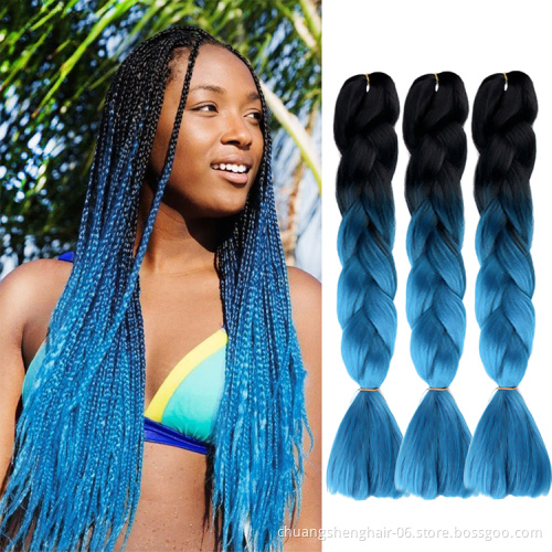 Free sample 24inch 100g braids for african attachments prestretched expression ombre braid jumbo synthetic braiding hair